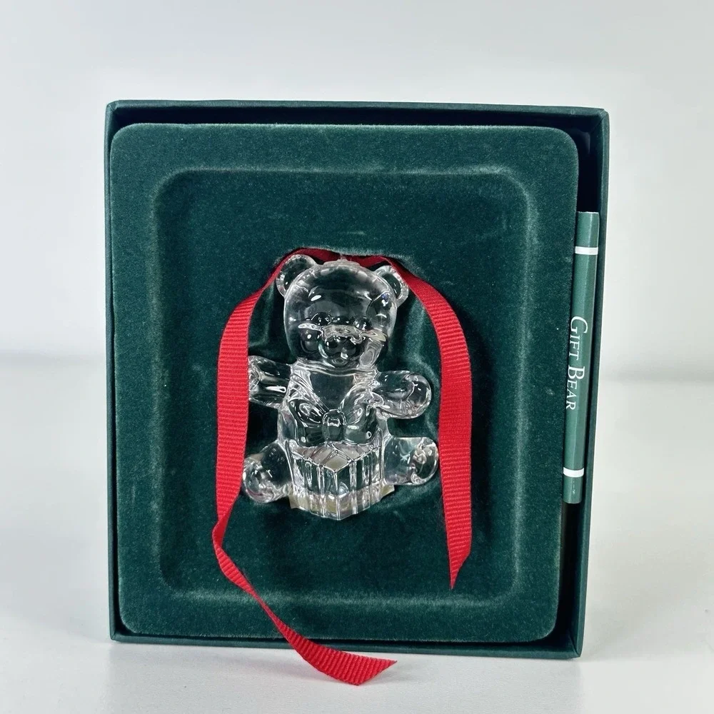 Set of 3 Marquis Waterford Crystal Christmas Ornaments Caroler Santa & Gift Bear